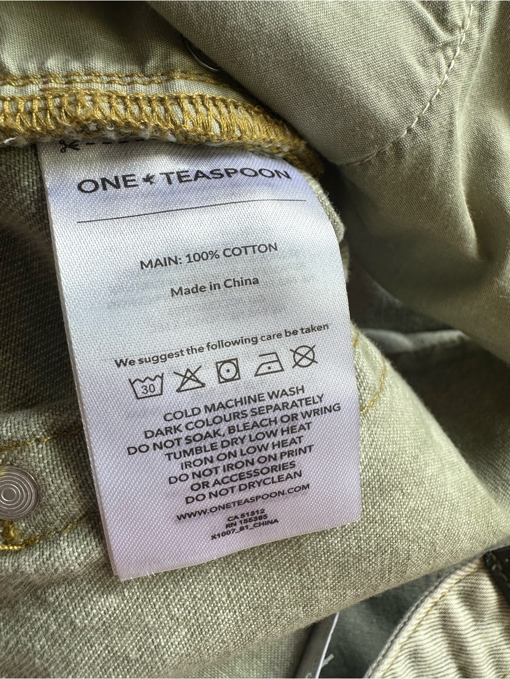 NWT one teaspoon Bandits Low Waist Denim Shorts Antique Khaki boho free people - Picture 6 of 11